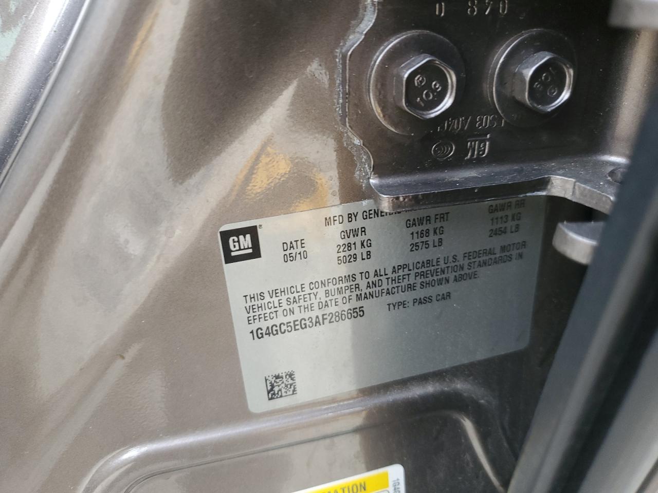 2010 Buick Lacrosse Cxl VIN: 1G4GC5EG3AF286655 Lot: 81320495