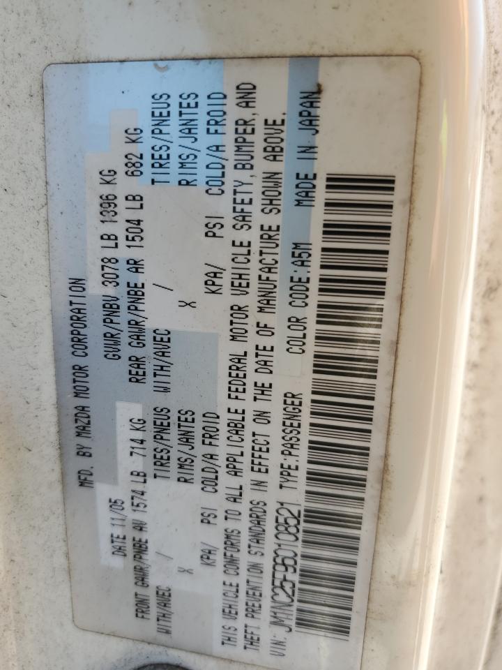 2006 Mazda Mx-5 Miata VIN: JM1NC25F960108521 Lot: 80573855