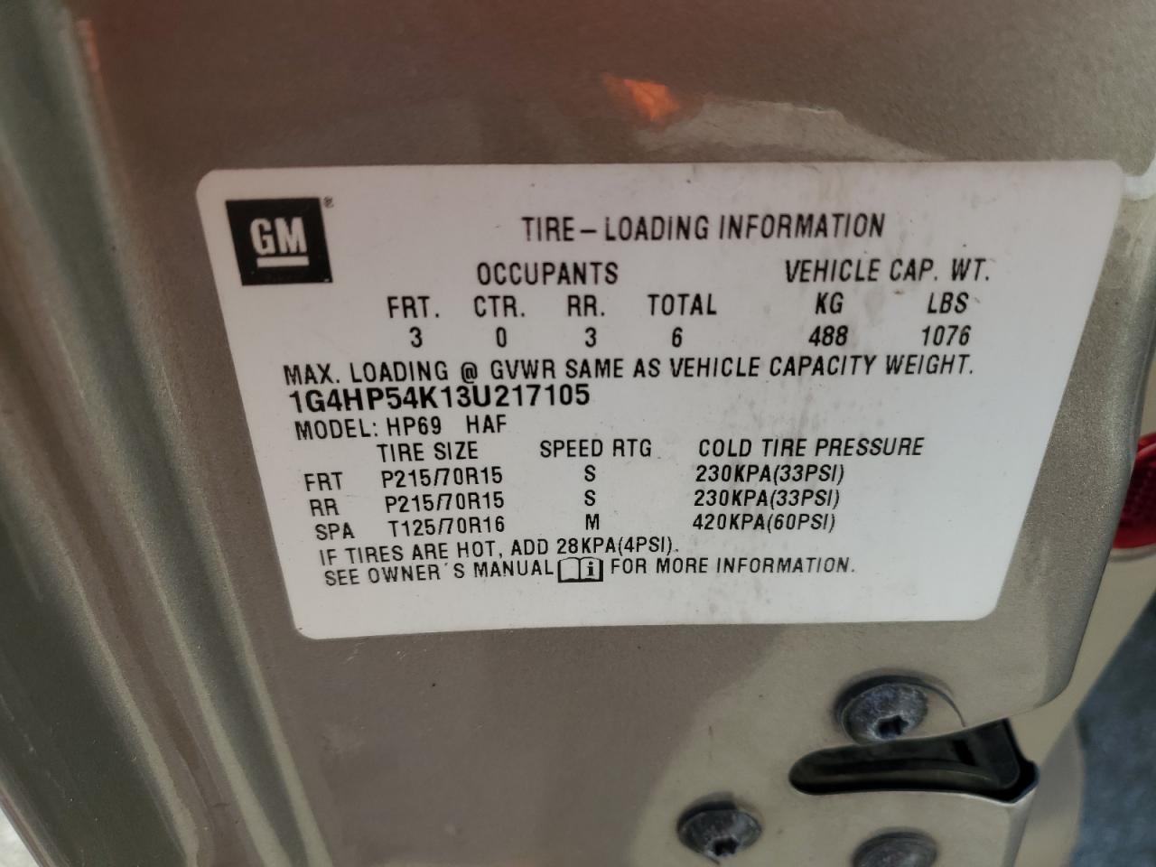 2003 Buick Lesabre Custom VIN: 1G4HP54K13U217105 Lot: 81013845