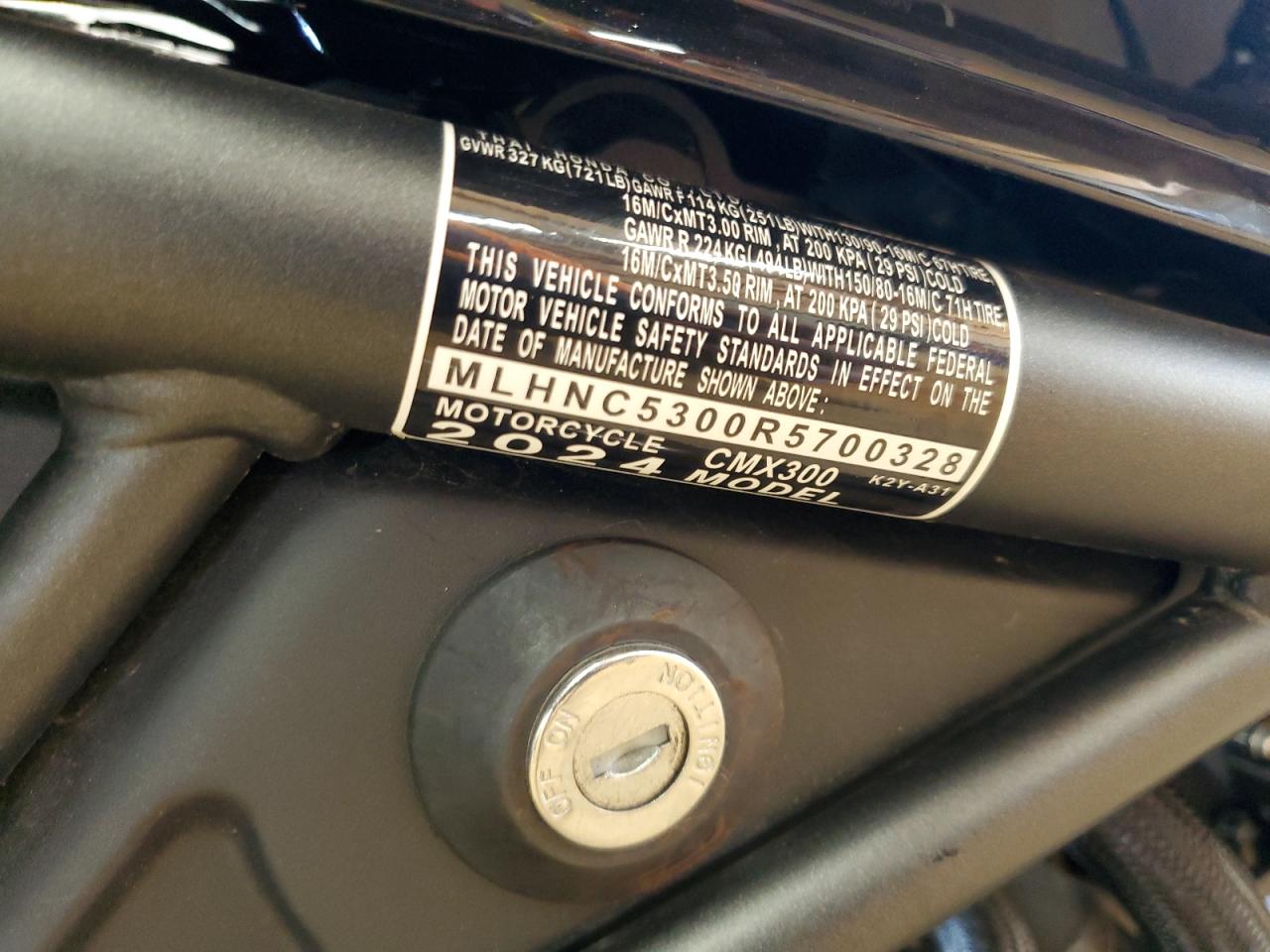 2024 Honda Cmx300 VIN: MLHNC5300R5700328 Lot: 81671145