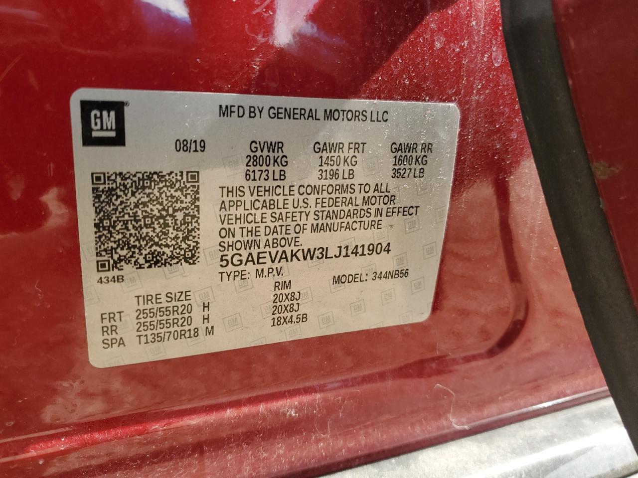 2020 Buick Enclave Essence VIN: 5GAEVAKW3LJ141904 Lot: 81739505