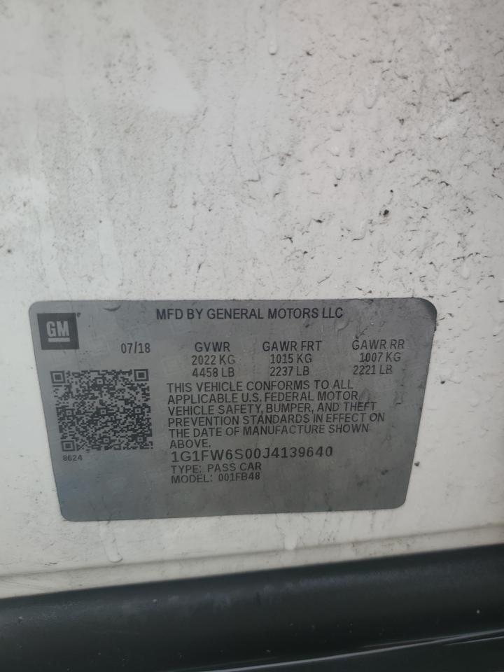 2018 Chevrolet Bolt Ev Lt VIN: 1G1FW6S00J4139640 Lot: 83844665