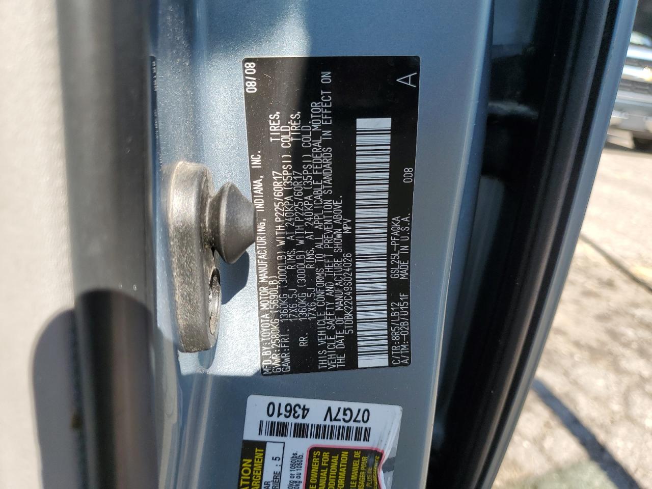 2009 Toyota Sienna Xle VIN: 5TDBK22C49S024026 Lot: 80261595