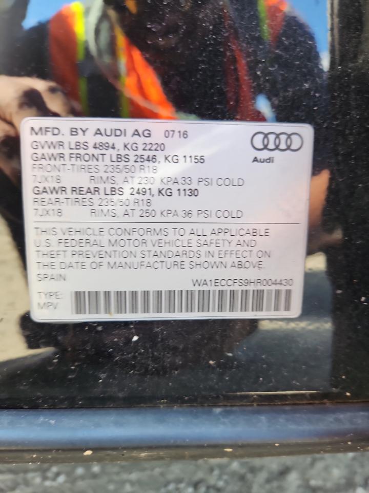 2017 Audi Q3 Premium VIN: WA1ECCFS9HR004430 Lot: 83906265