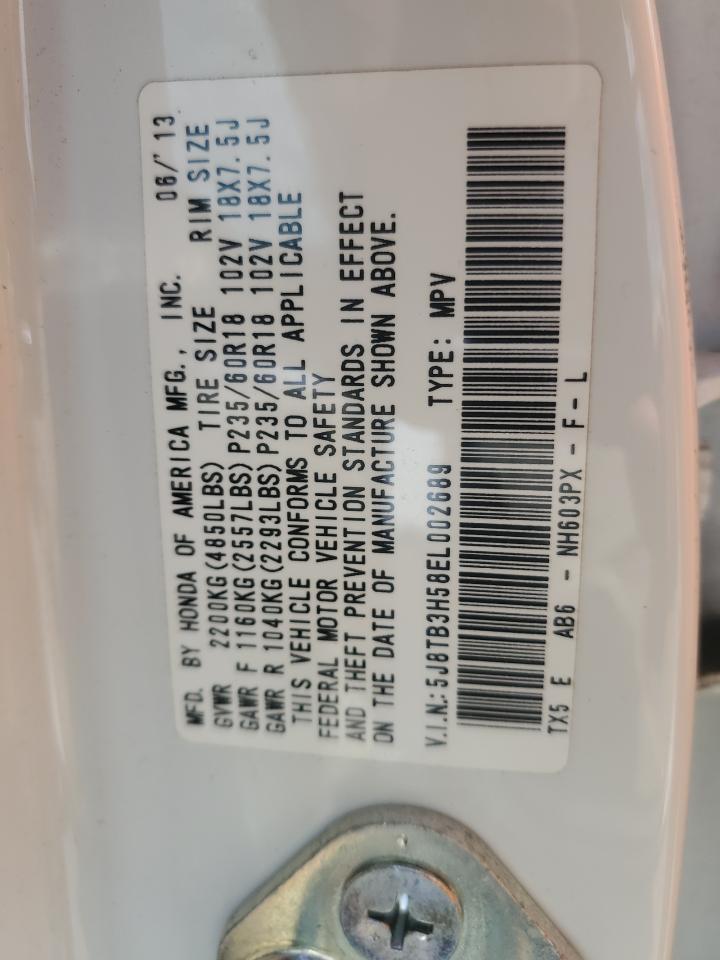 2014 Acura Rdx Technology VIN: 5J8TB3H58EL002689 Lot: 80622365