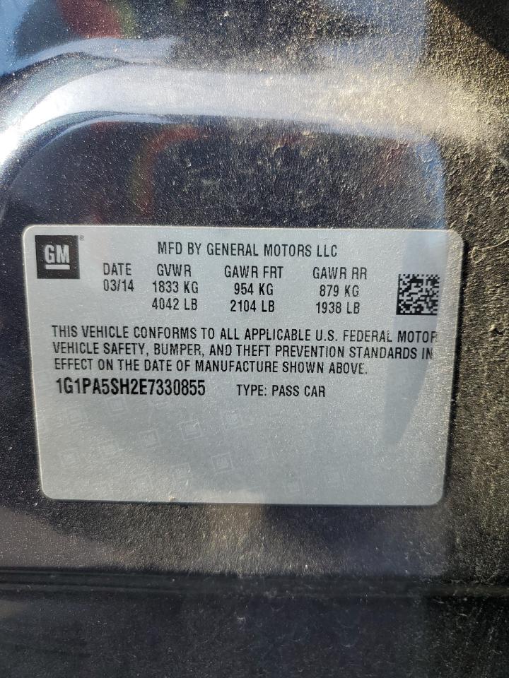 2014 Chevrolet Cruze Ls VIN: 1G1PA5SH2E7330855 Lot: 84036265