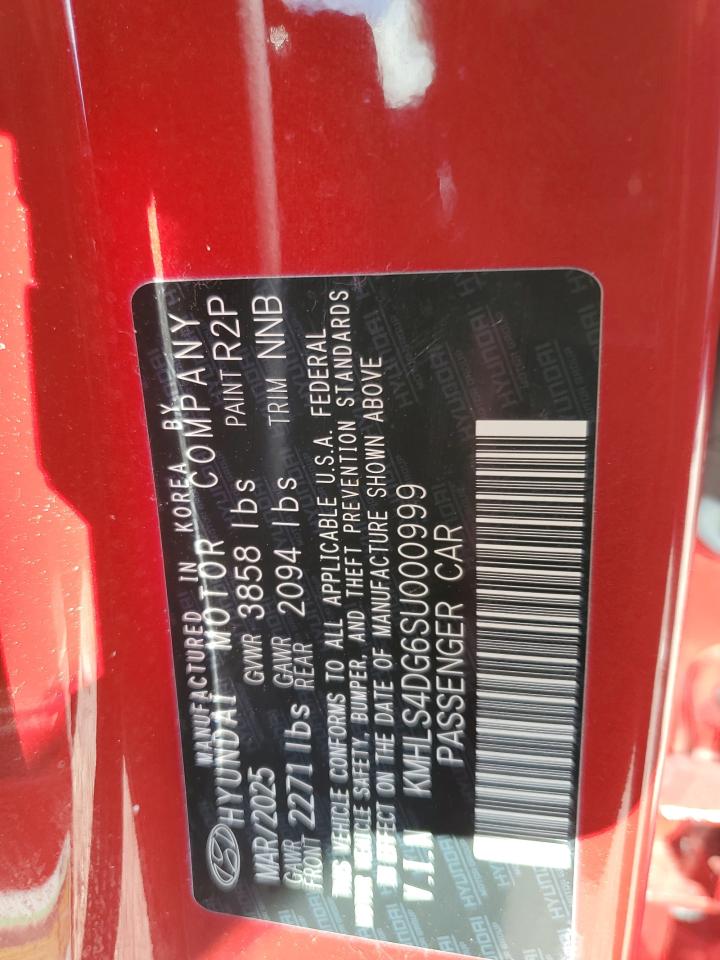 2025 Hyundai Elantra Sel VIN: KMHLS4DG6SU000999 Lot: 83874315