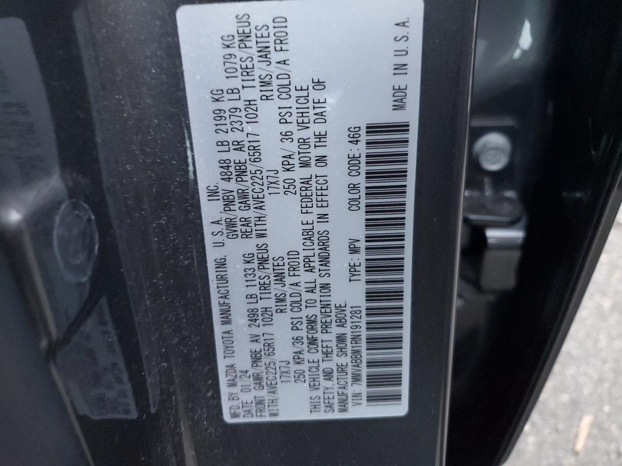 2024 Mazda Cx-50 Preferred VIN: 7MMVABBM1RN191281 Lot: 82145985