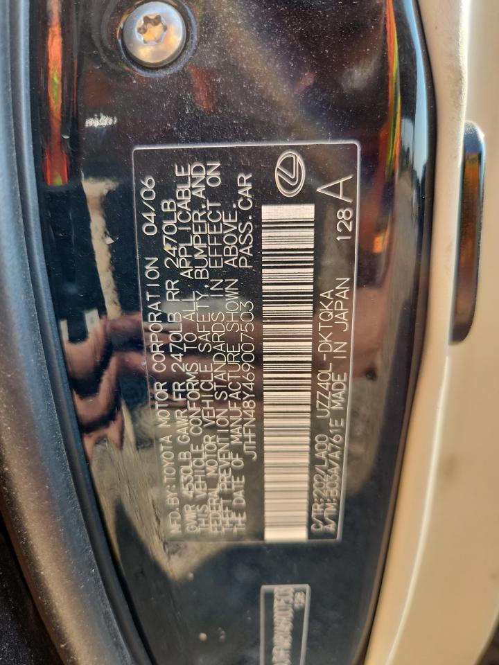 2006 Lexus Sc 430 VIN: JTHFN48Y469007503 Lot: 80569105