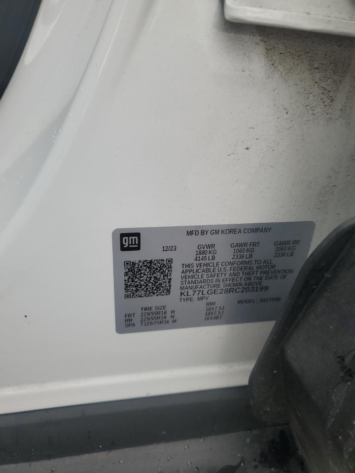 2024 Chevrolet Trax 1Rs VIN: KL77LGE28RC203199 Lot: 82122755