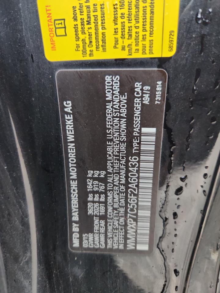 2015 Mini Cooper S VIN: WMWXP7C56F2A60436 Lot: 83796145