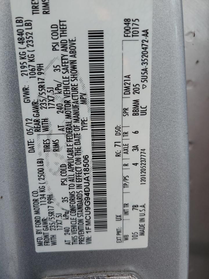 2013 Ford Escape Se VIN: 1FMCU9G94DUA18506 Lot: 84594945