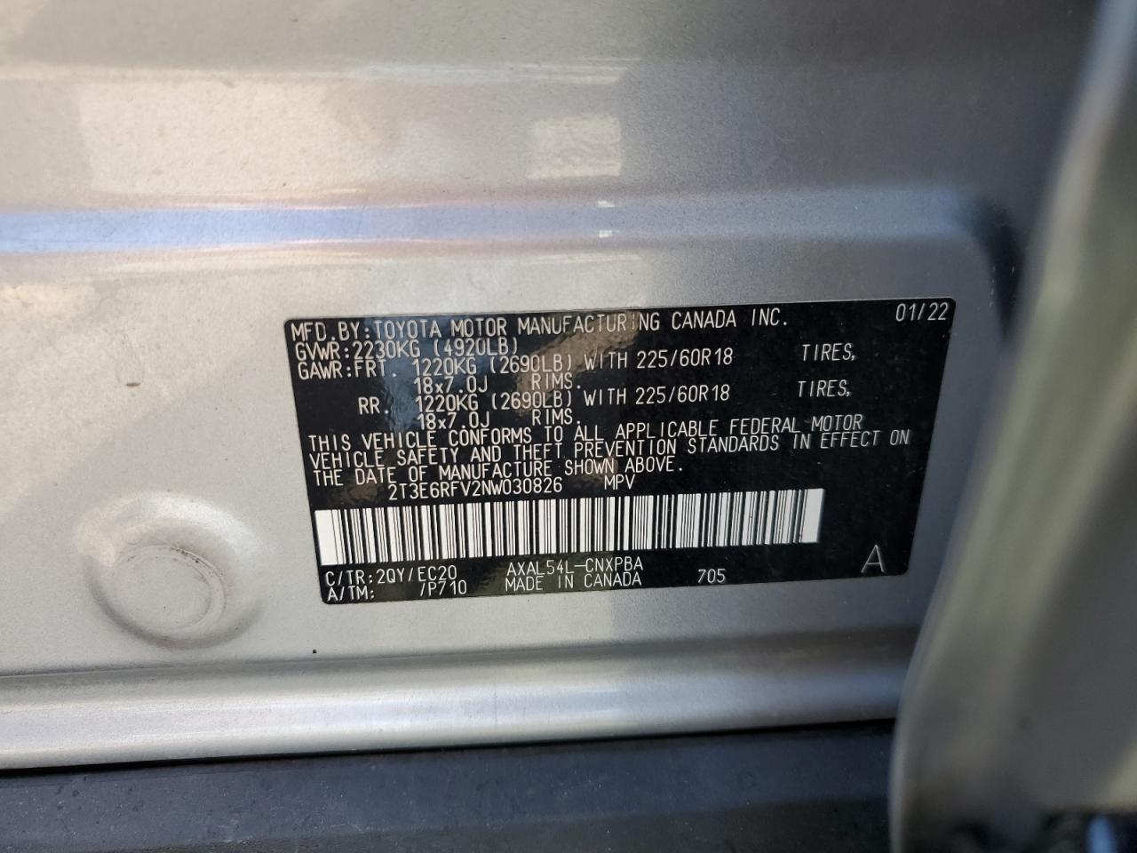 2022 Toyota Rav4 Xse VIN: 2T3E6RFV2NW030826 Lot: 72054695