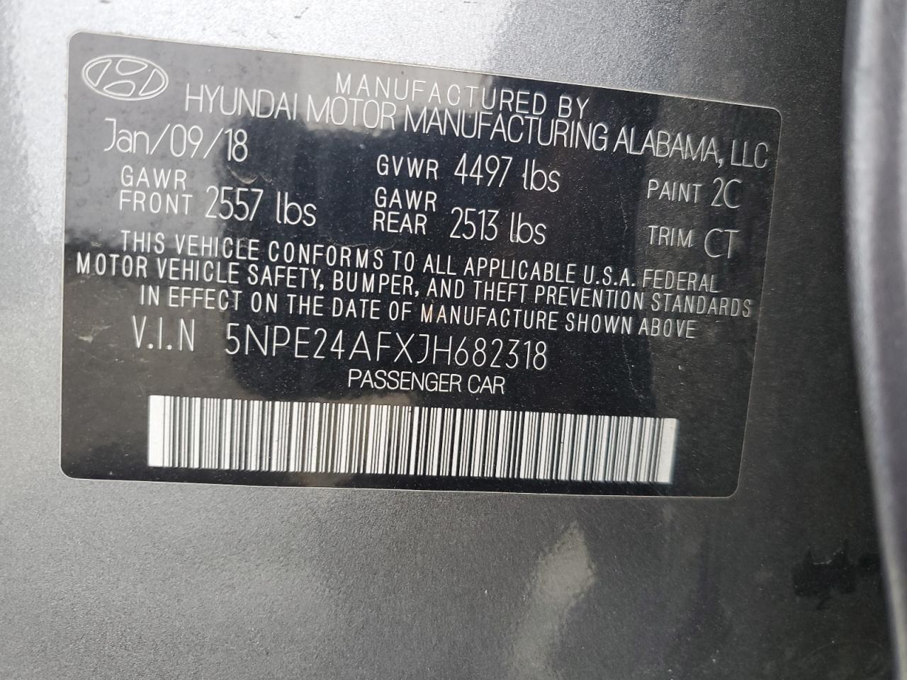 2018 Hyundai Sonata Se VIN: 5NPE24AFXJH682318 Lot: 82054125