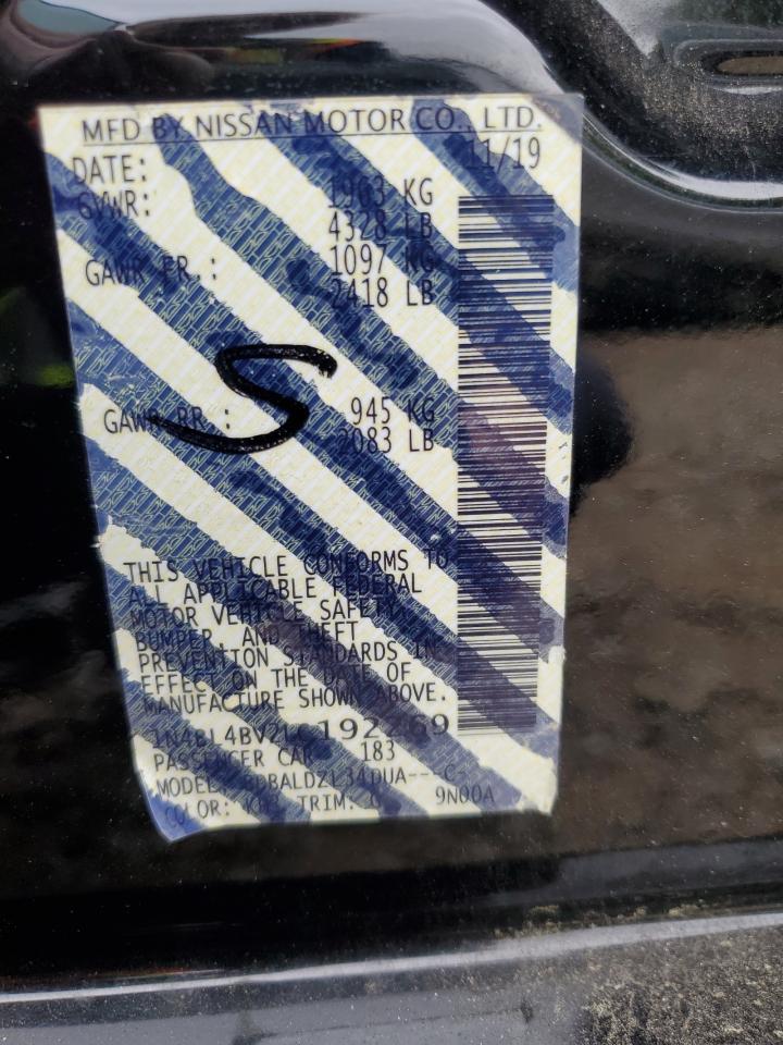 2020 Nissan Altima S VIN: 1N4BL4BV2LC192269 Lot: 83814355