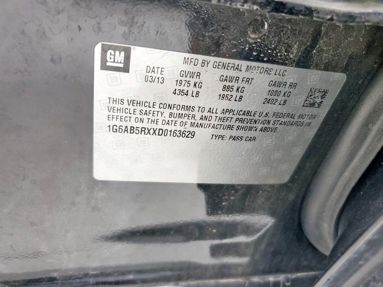 2013 Cadillac Ats Luxury VIN: 1G6AB5RXXD0163629 Lot: 84710905