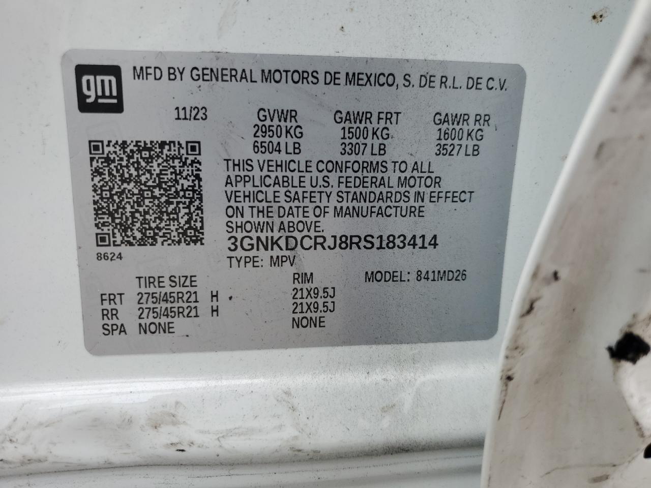 2024 Chevrolet Blazer Rs VIN: 3GNKDCRJ8RS183414 Lot: 82107225