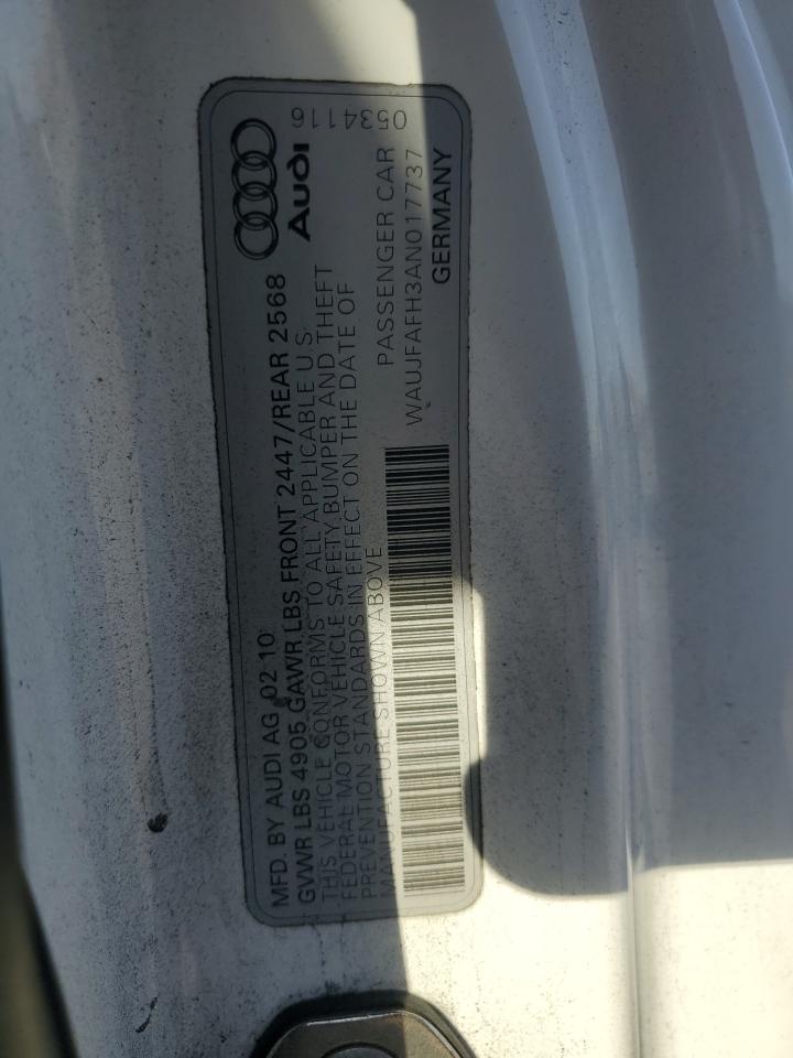 2010 Audi A5 Premium Plus VIN: WAUJFAFH3AN017737 Lot: 81344915