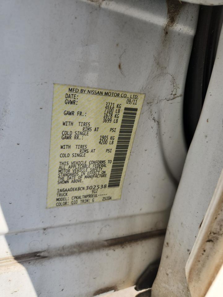 2012 Nissan Titan S VIN: 1N6AA0EK8CN302538 Lot: 80950745