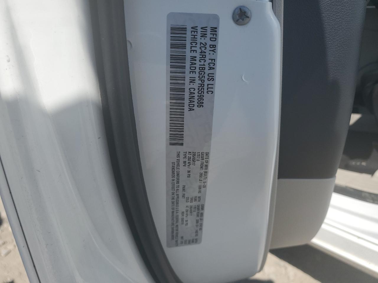 2023 Chrysler Pacifica Touring L VIN: 2C4RC1BG5PR559686 Lot: 80579985