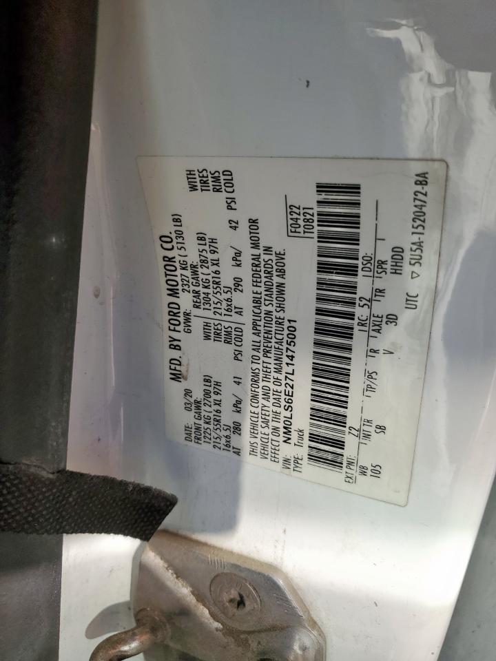 2020 Ford Transit Connect Xl VIN: NM0LS6E27L1475001 Lot: 71929835