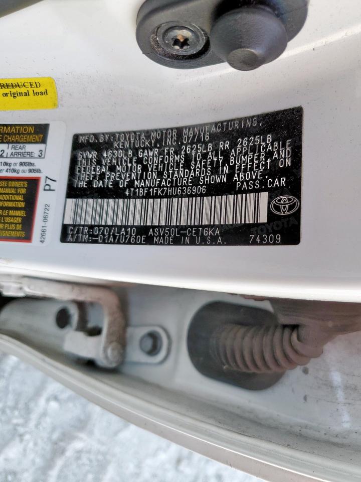 2017 Toyota Camry Le VIN: 4T1BF1FK7HU636906 Lot: 81914915