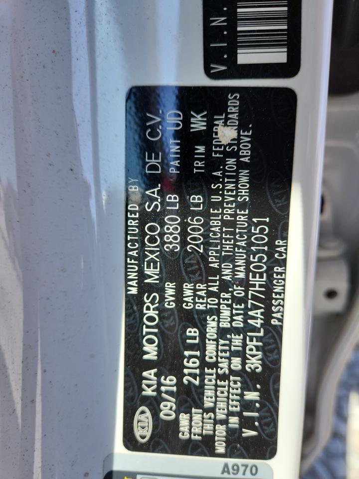 2017 Kia Forte Lx VIN: 3KPFL4A77HE051051 Lot: 71256705