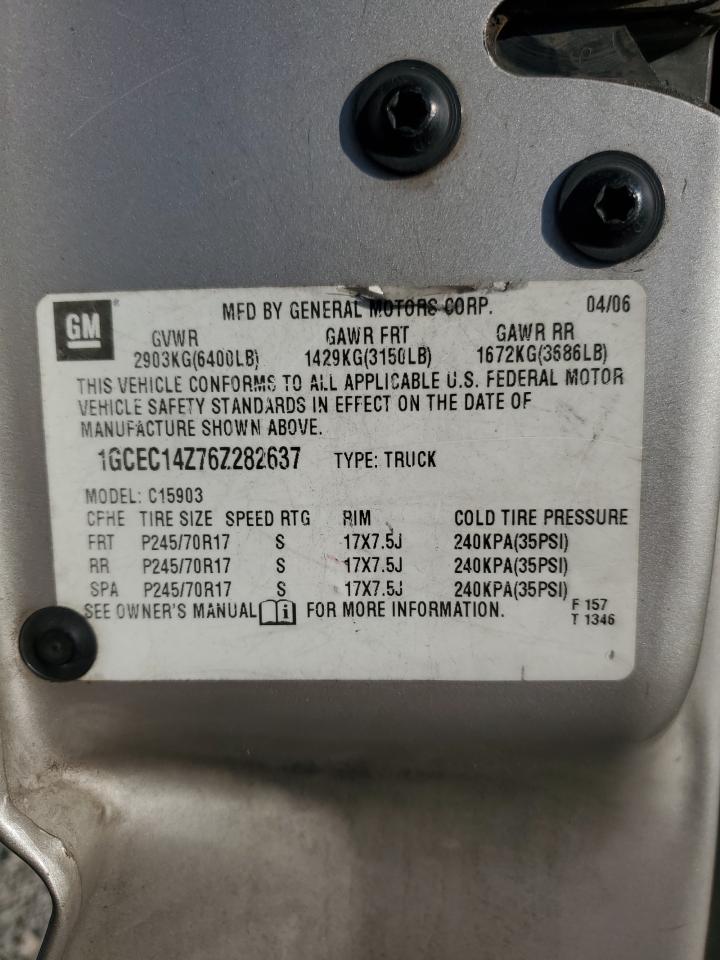 2006 Chevrolet Silverado C1500 VIN: 1GCEC14Z76Z282637 Lot: 81631525