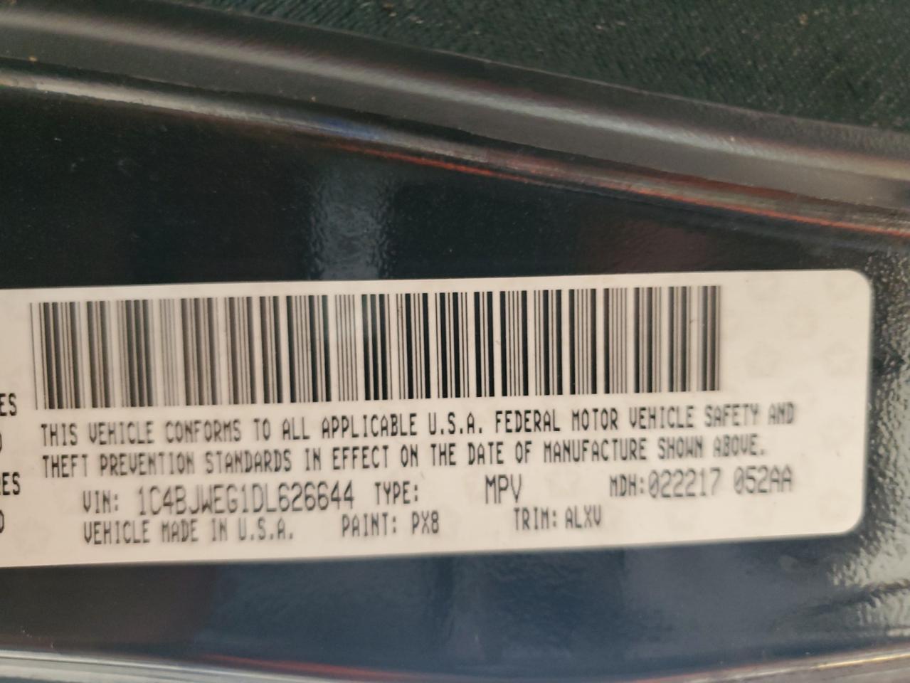 2013 Jeep Wrangler Unlimited Sahara VIN: 1C4BJWEG1DL626644 Lot: 81612435