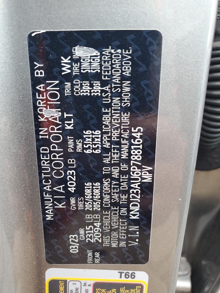 2023 Kia Soul Lx VIN: KNDJ23AU6P7881645 Lot: 80186135