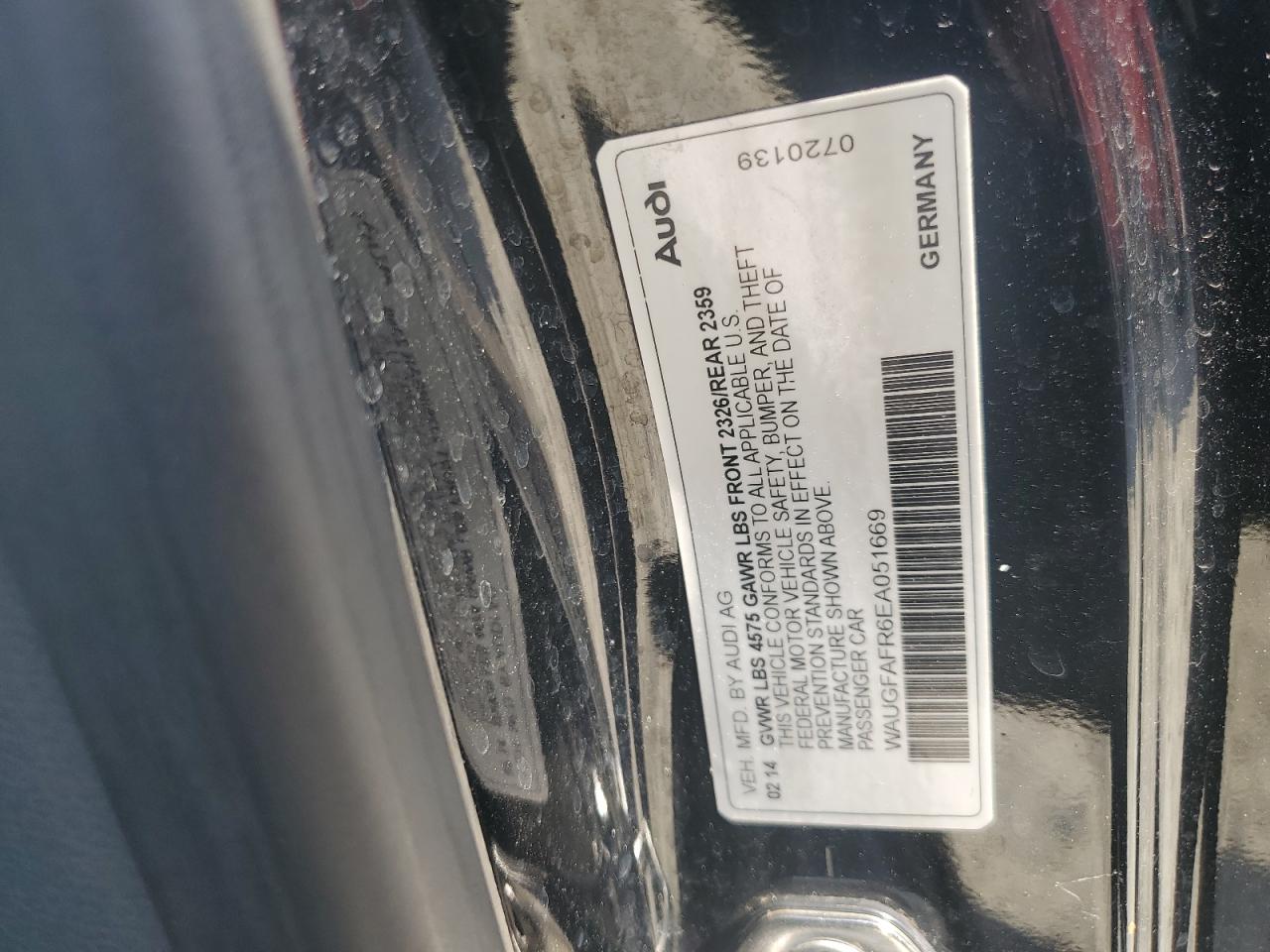 2014 Audi A5 Premium VIN: WAUGFAFR6EA051669 Lot: 81328725