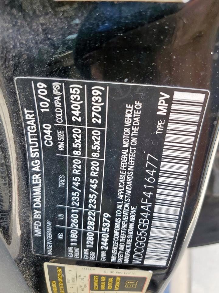 2010 Mercedes-Benz Glk 350 VIN: WDCGG5GB4AF416477 Lot: 81439565