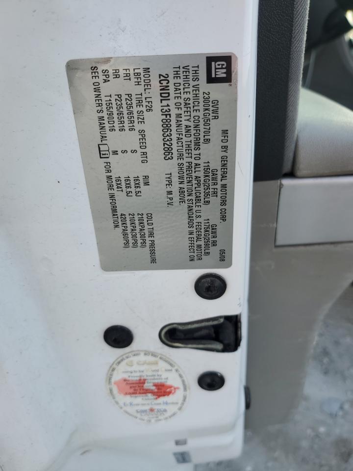 2008 Chevrolet Equinox Ls VIN: 2CNDL13F886332863 Lot: 71070905