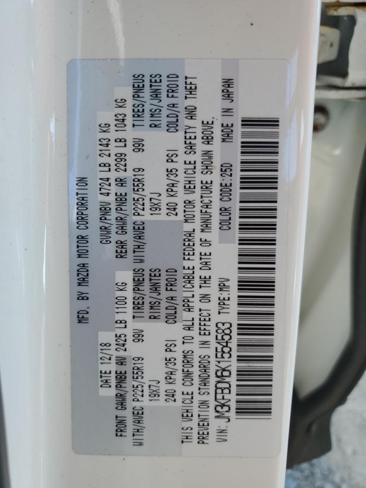 2019 Mazda Cx-5 Grand Touring VIN: JM3KFBDM6K1554583 Lot: 80055845