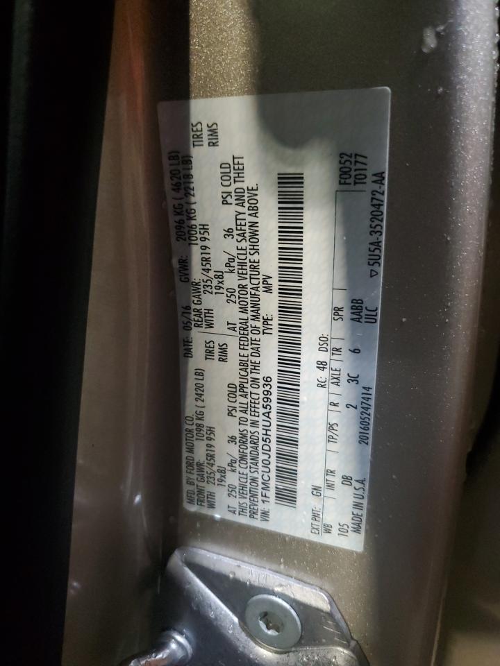 2017 Ford Escape Titanium VIN: 1FMCU0JD5HUA59936 Lot: 81832555