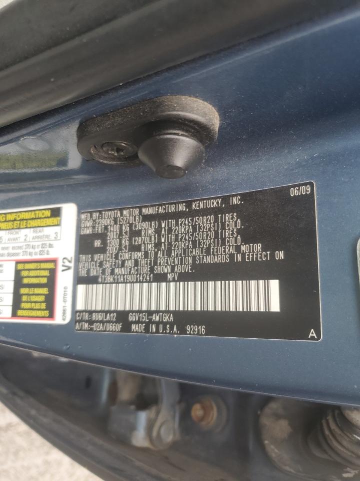 2009 Toyota Venza VIN: 4T3BK11A19U014241 Lot: 71602015