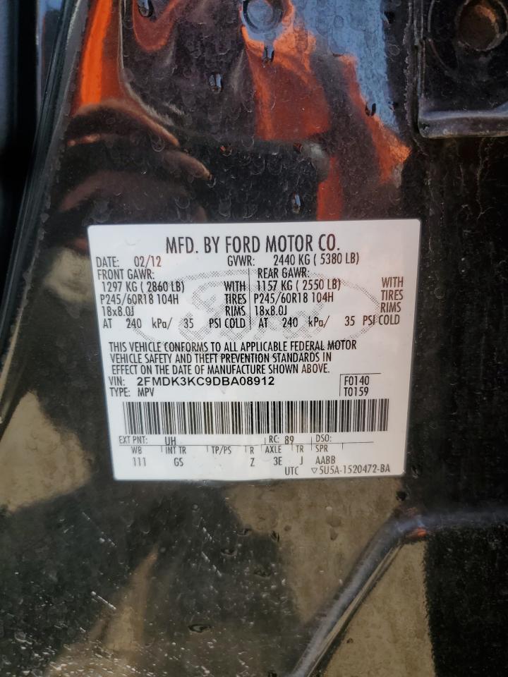 2013 Ford Edge Limited VIN: 2FMDK3KC9DBA08912 Lot: 80618675