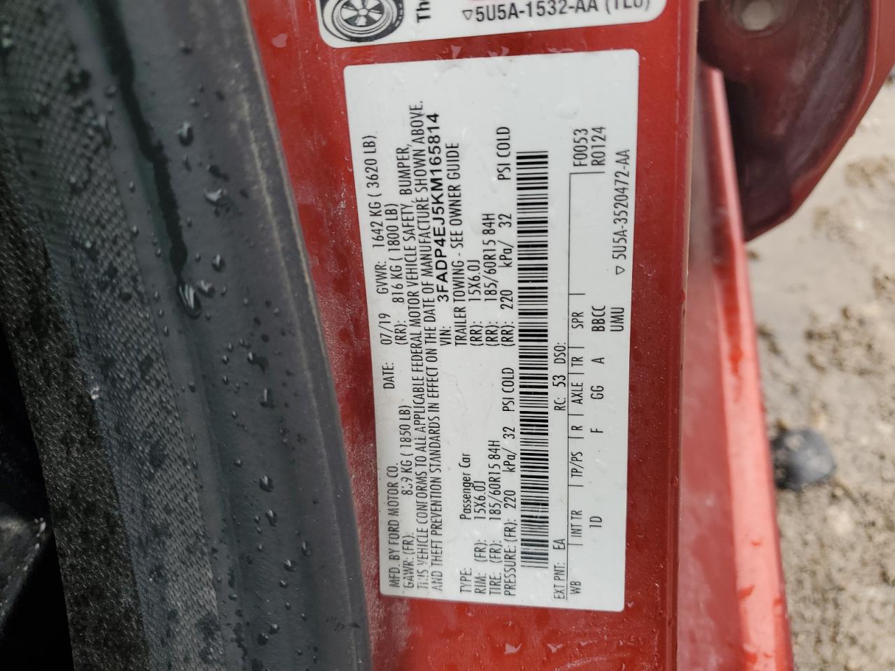 2019 Ford Fiesta Se VIN: 3FADP4EJ5KM165814 Lot: 81708835