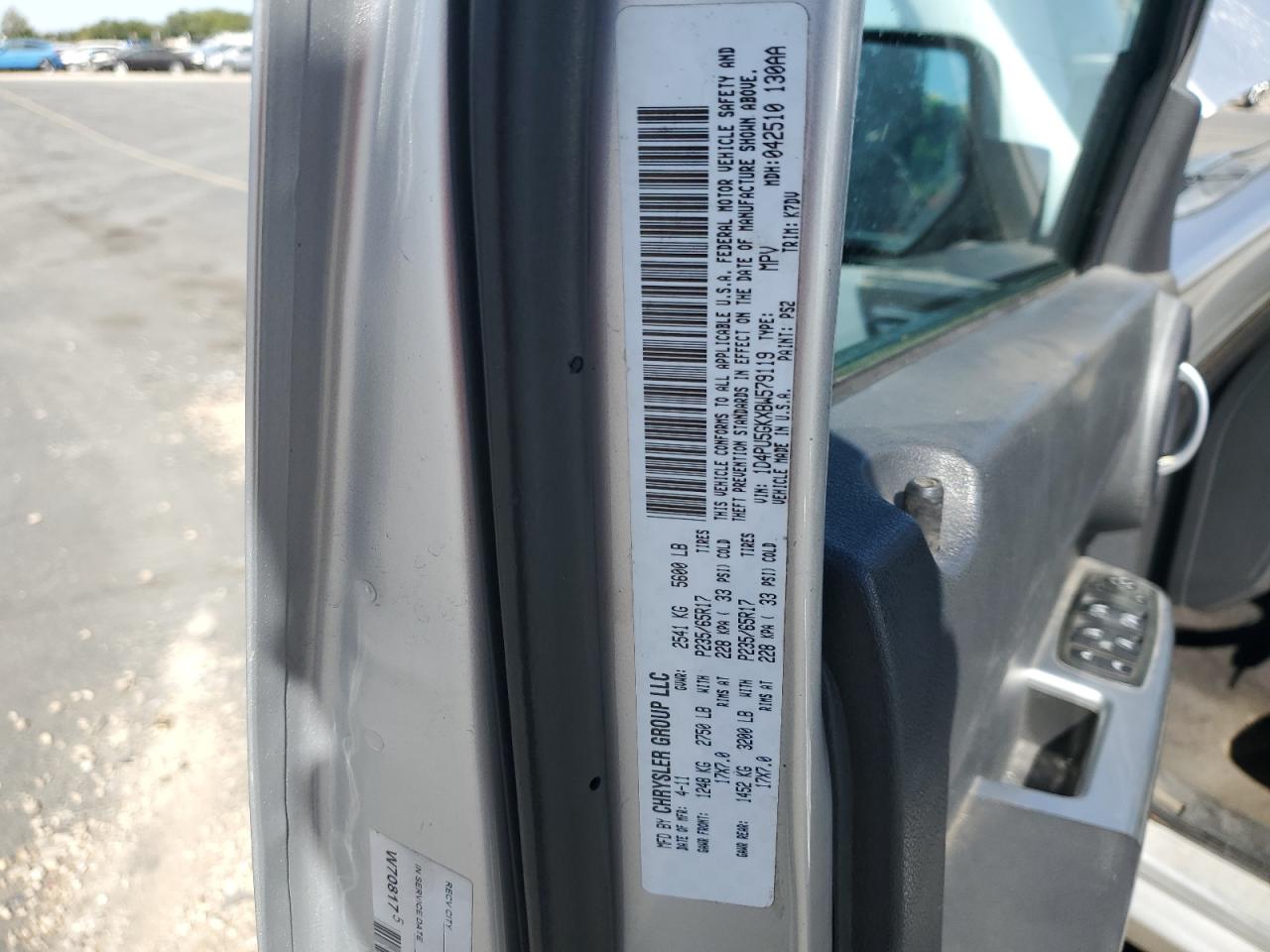 2011 Dodge Nitro Sxt VIN: 1D4PU5GKXBW579119 Lot: 84003925