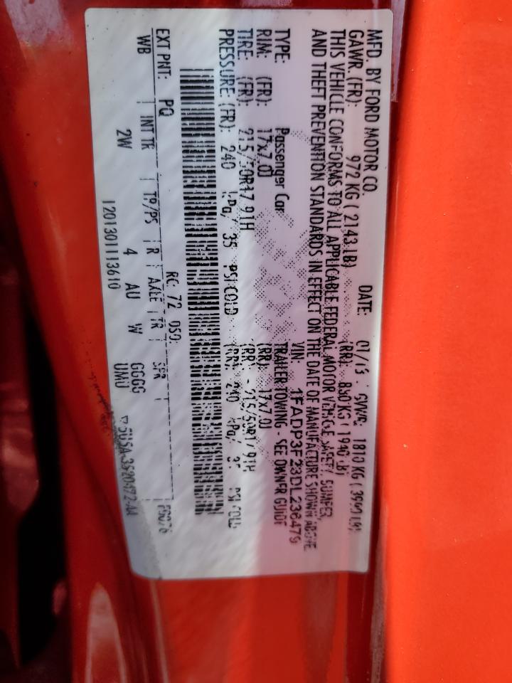 2013 Ford Focus Se VIN: 1FADP3F23DL236479 Lot: 81755525