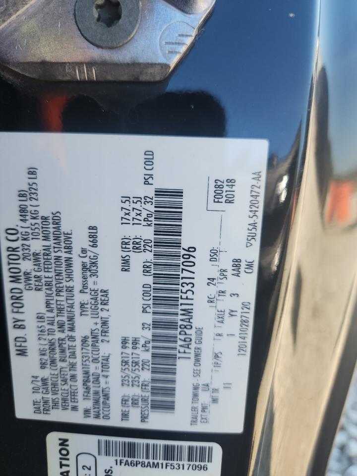 2015 Ford Mustang VIN: 1FA6P8AM1F5317096 Lot: 80432285