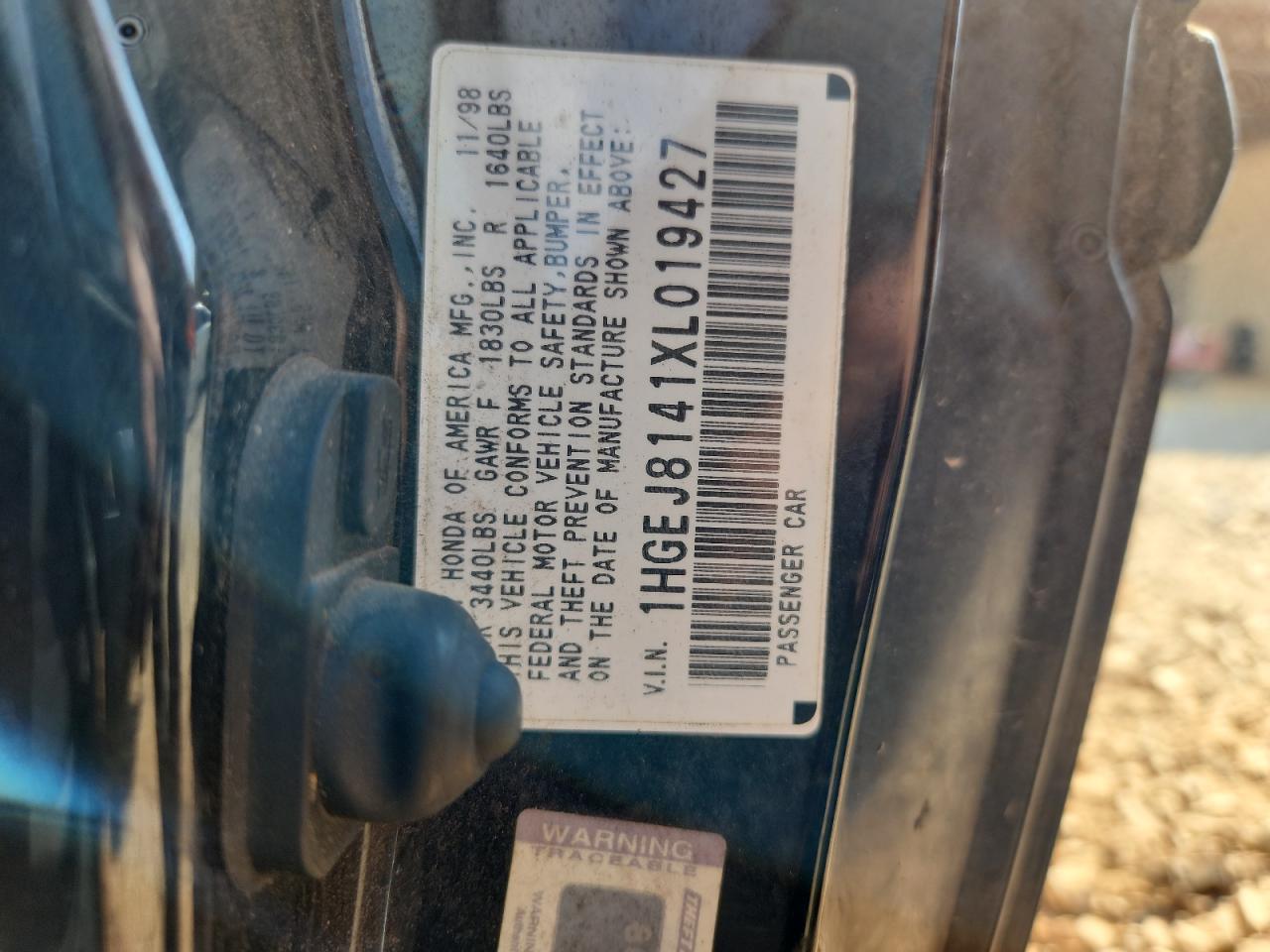 1999 Honda Civic Ex VIN: 1HGEJ8141XL019427 Lot: 80540705