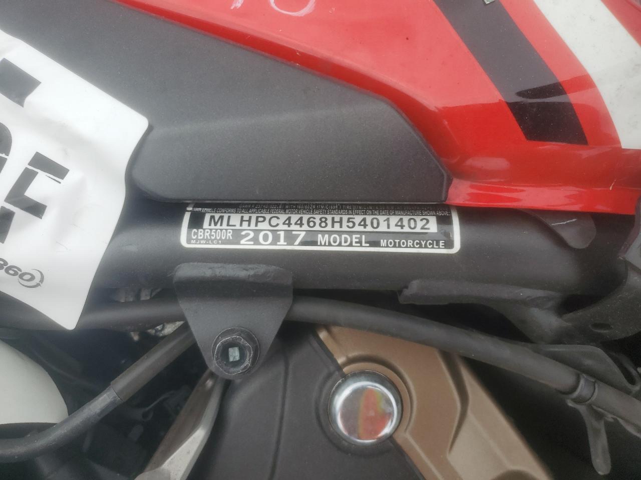 2017 Honda Cbr500 R VIN: MLHPC4468H5401402 Lot: 84746245
