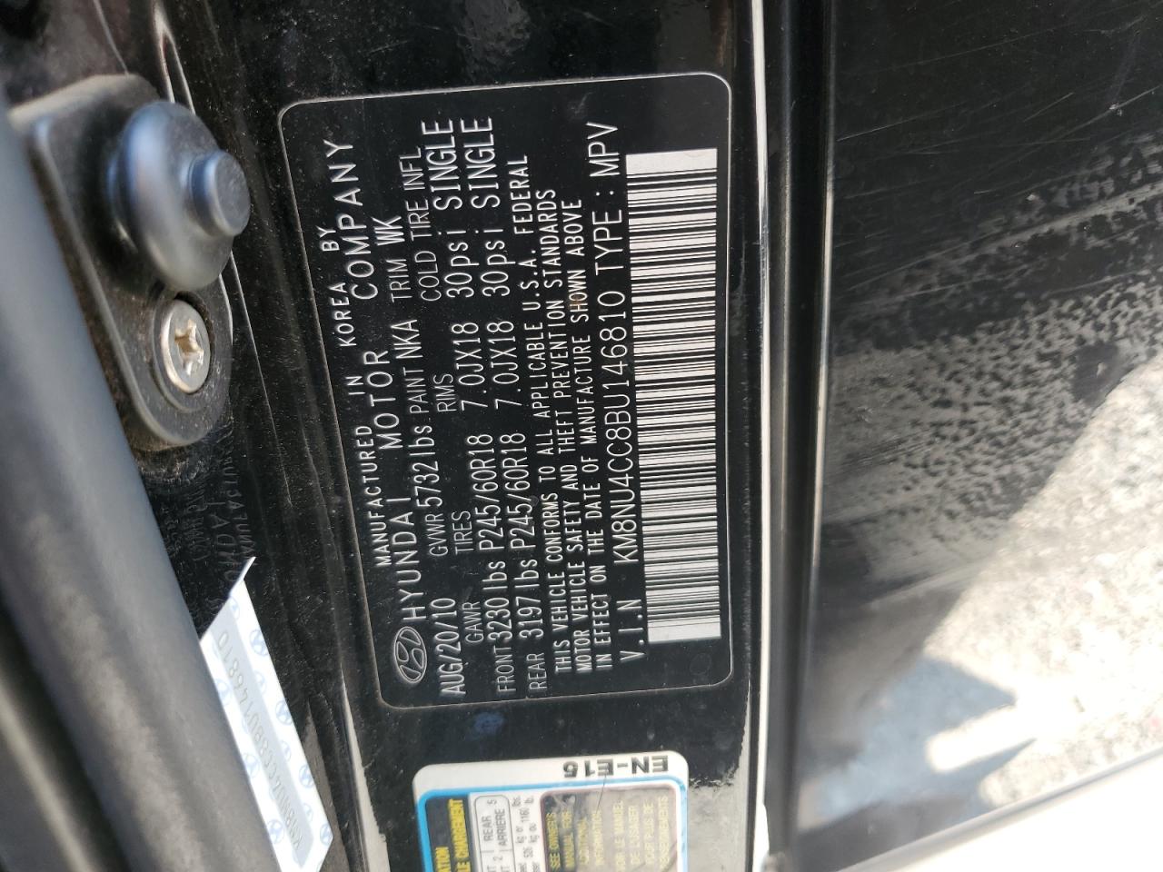 2011 Hyundai Veracruz Gls VIN: KM8NU4CC8BU146810 Lot: 80699475