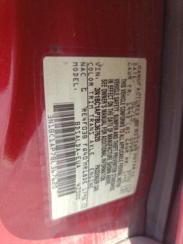 2011 Nissan Versa S VIN: 3N1BC1AP7BL367620 Lot: 80814755