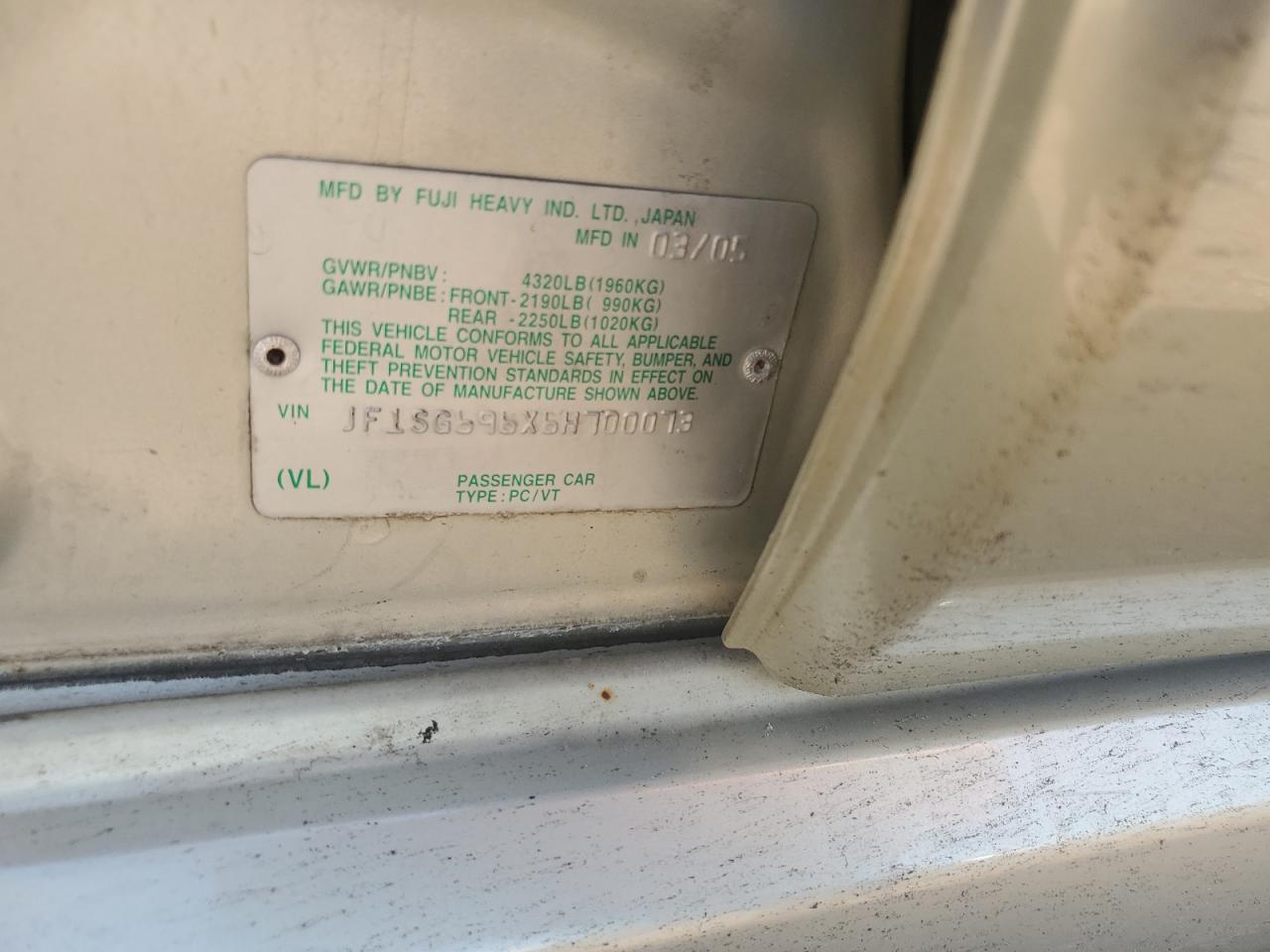 2006 Subaru Forester 2.5Xt VIN: JF1SG696X6H700073 Lot: 80267735