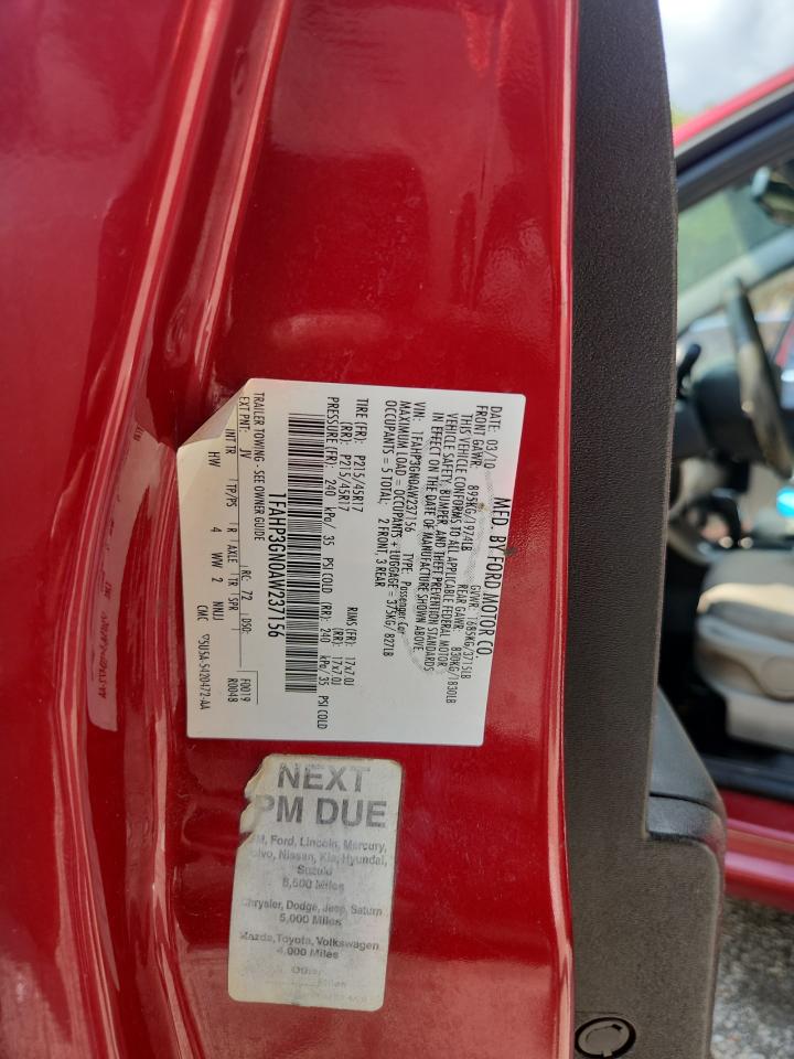 2010 Ford Focus Ses VIN: 1FAHP3GN0AW237156 Lot: 82128185