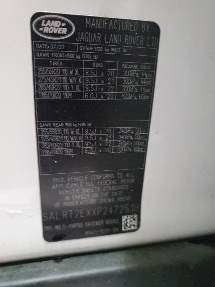 2023 Land Rover Discovery S R-Dynamic VIN: SALRT2EXXP2472519 Lot: 83755235