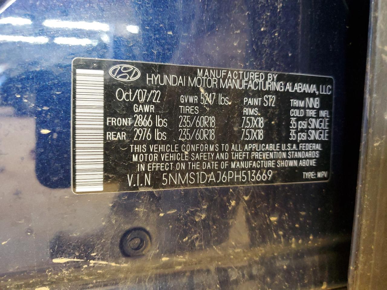 2023 Hyundai Santa Fe Se VIN: 5NMS1DAJ6PH513669 Lot: 83806415