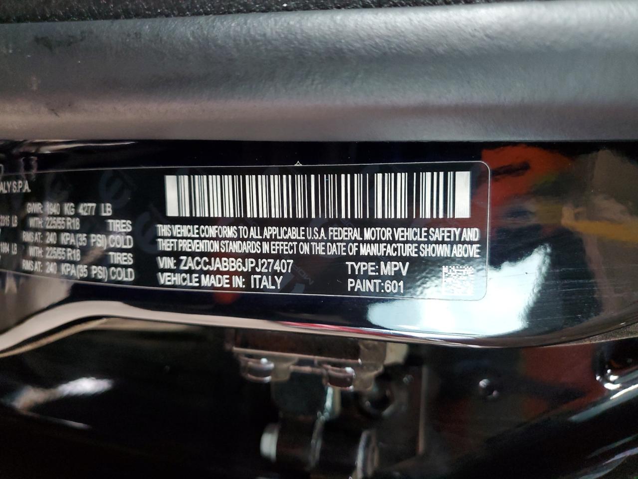 2018 Jeep Renegade Latitude VIN: ZACCJABB6JPJ27407 Lot: 71713095